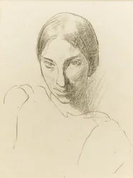 Autorretrato, c.1923 (tiza negra sobre papel)