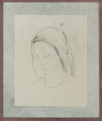 Estudio para el retablo de San Martín, c.1928 (lápiz sobre papel)