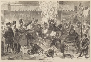 Un deslizamiento de nieve en la ciudad, publicado 1860