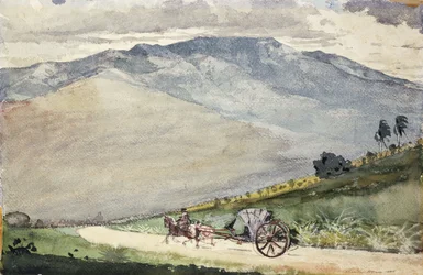 Una volante en un camino de montaña, Cuba, 1885