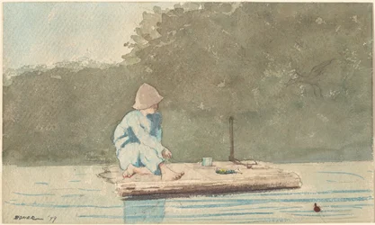 Niño en una balsa
