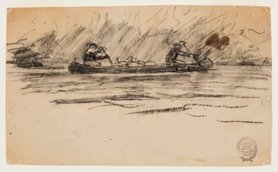 Canoa con Dos Hombres