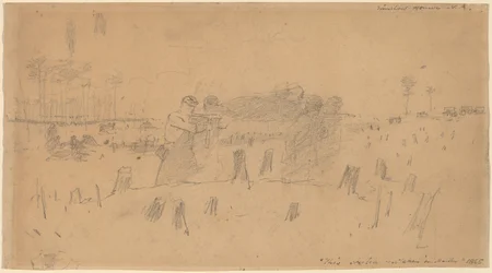 Transportando a los heridos, 1865