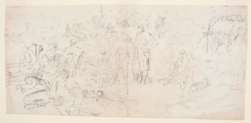 Dibujo, "Un campamento del ejército", 1862
