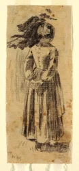 Dibujo, Niña, ca. 1874