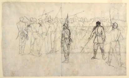 Dibujo, Ejercicio de fusilería de infantería, Regimiento de Sickles, 1862