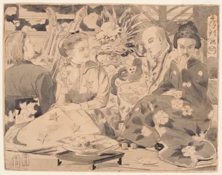 Dibujo, fiesta internacional del té, ca. 1867