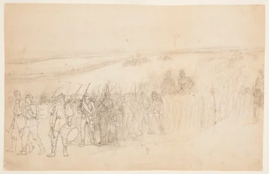 Dibujo, Columna de infantería en marcha, ca. 1862