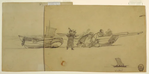 Dibujo, Porción de un bote de pesca, Inglaterra, 1881-82