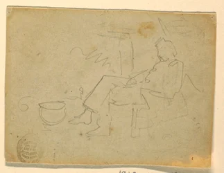 Dibujo, Soldado sentado, 1862