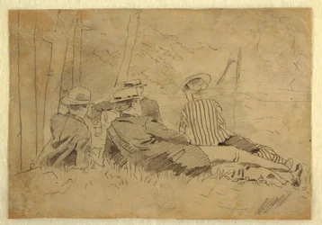 Dibujo, Estudio para "The Fishing Party", ca. 1869