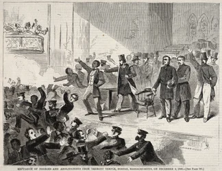 Expulsión de personas negras y abolicionistas del Tremont Temple, Boston, Massachusetts, el 3 de diciembre de 1860