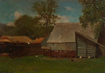 Corral con patos y gallinas