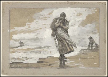 Chica pescadora con red, 1882
