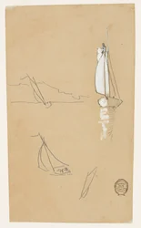 Cuatro bocetos de balandros