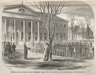 Juramento del General Thomas a los Voluntarios Llamados al Servicio de los Estados Unidos en Washington, D.C.