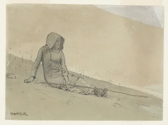 Niña Sentada en una Ladera