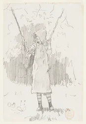 Niña en un Columpio