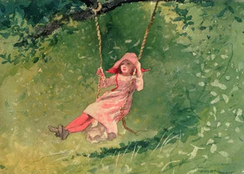 Niña en un columpio