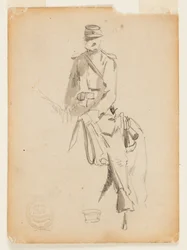 Oficial de caballería montado
