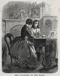 La Sra. Otcheson en el piano, 1860