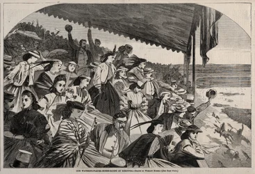 Nuestros lugares de riego - Carreras de caballos en Saratoga, 1865