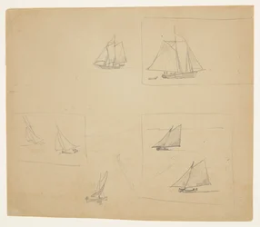Bocetos de embarcaciones de vela