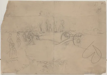 Soldados y cañón, 1862