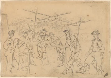 Tienda del vendedor, 3º de Caballería de Pensilvania [recto], 1862