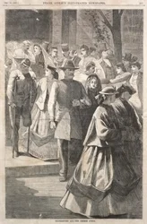 Día de Acción de Gracias - El Pórtico de la Iglesia, 1865
