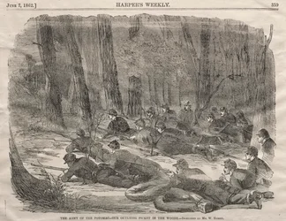 El ejército del Potomac - Nuestro piquete en el bosque, 1862