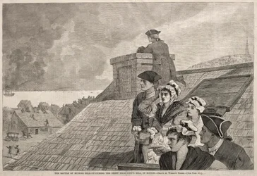 La batalla de Bunker Hill - Observando la lucha desde Copps Hill, en Boston, 1875