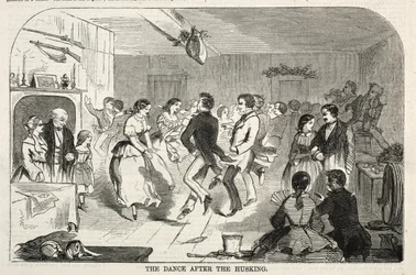 El baile después de la trilla, 1858