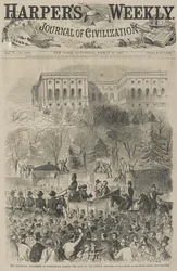 La Procesión Inaugural en Washington Pasando la Puerta de los Terrenos del Capitolio (De un Boceto de nuestro Artista Especial), 1861