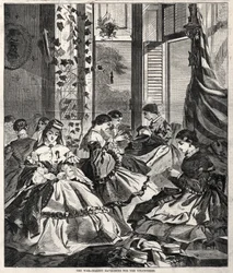 La Guerra - Haciendo Havelocks para los Voluntarios, 1861