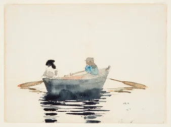 Dos chicas en un bote de remos
