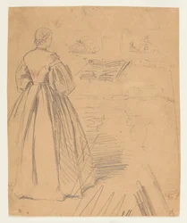 Mujer de pie ante un piano