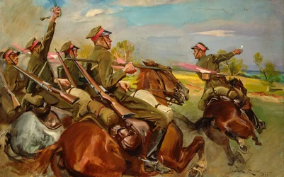 Carga de caballería polaca (óleo sobre lienzo)