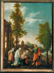 Despedida de Cristo a las santas mujeres (pintura sobre madera de tilo)