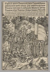 Guerra de Baviera, placa 18 de Escenas históricas de la vida del emperador Maximiliano I del Arco de Triunfo