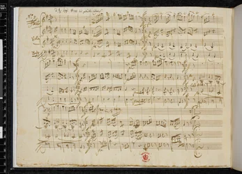 5 Kontretänze KV 609, autógrafo del nº 5, Zweig MS 59, f.3v (pluma y tinta sobre papel)