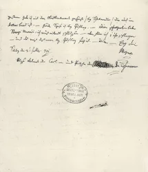 Wolfgang Amadeus Mozart (1756-1791) compositor austriaco. Carta autógrafa a su esposa Constanze. 31 de julio de 1791