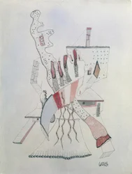 Figura apoyada en dos mesas