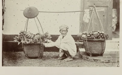 Portador javanés con frutas