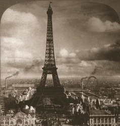 Torre Eiffel, 300 metros de altura, a través del Sena desde el Trocadero, París, Francia, 1901