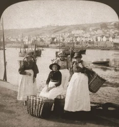 Pescaderas en Newlyn, Cornwall, 1900