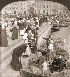 Barcos de mercado, Helsingfors, Finlandia, 1898