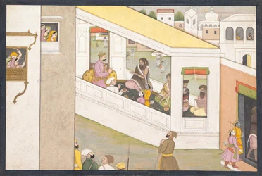 Rama y Lakshmana de niños asisten al sabio Vishvamitra: Folio de un disperso..., ca. 1780