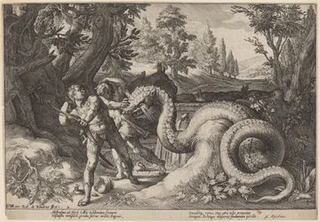El dragón devorando a los compañeros de Cadmo