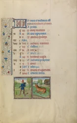 Un joven llevando una rama frondosa; signo zodiacal de Tauro